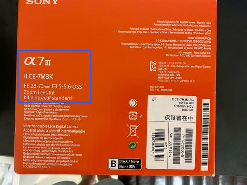 Sony Mirrorless Interchangeable Lens Cameras 7 Iii Ilce-7M3K