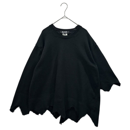 Black Comme Des Garcons Knit Sweater 23Ss Cutting Sleeve Acrylic 1K-N004 S