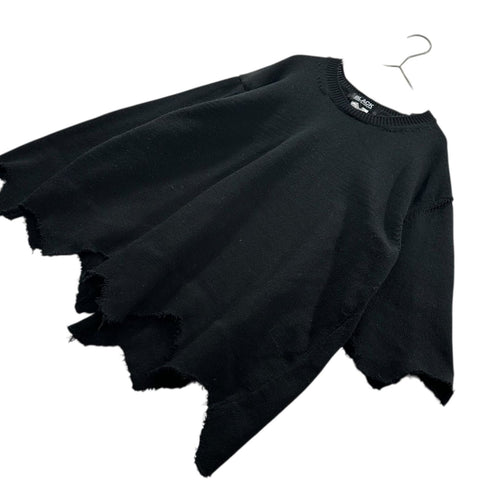 Black Comme Des Garcons Knit Sweater 23Ss Cutting Sleeve Acrylic 1K-N004 S
