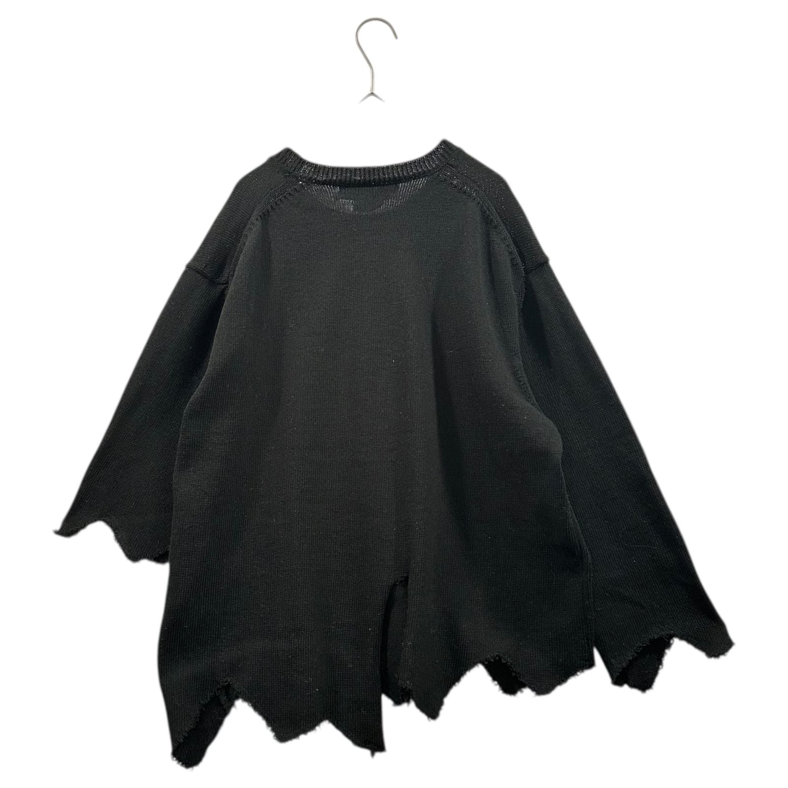 Black Comme Des Garcons Knit Sweater 23Ss Cutting Sleeve Acrylic 1K-N004 S