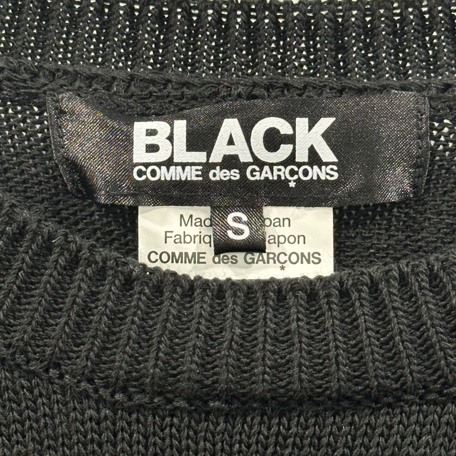 Black Comme Des Garcons Knit Sweater 23Ss Cutting Sleeve Acrylic 1K-N004 S