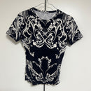 Issey Miyake Short-Sleeve Ss2004 Tattoo Print Top