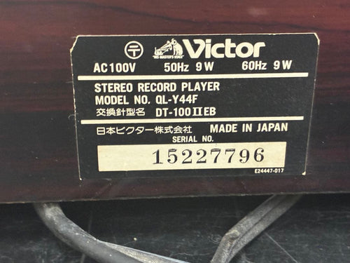 Victor Record Players (Turntables) Ql-Y44F