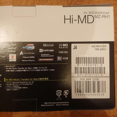 Sony Portable Md Player Mz-Rh1