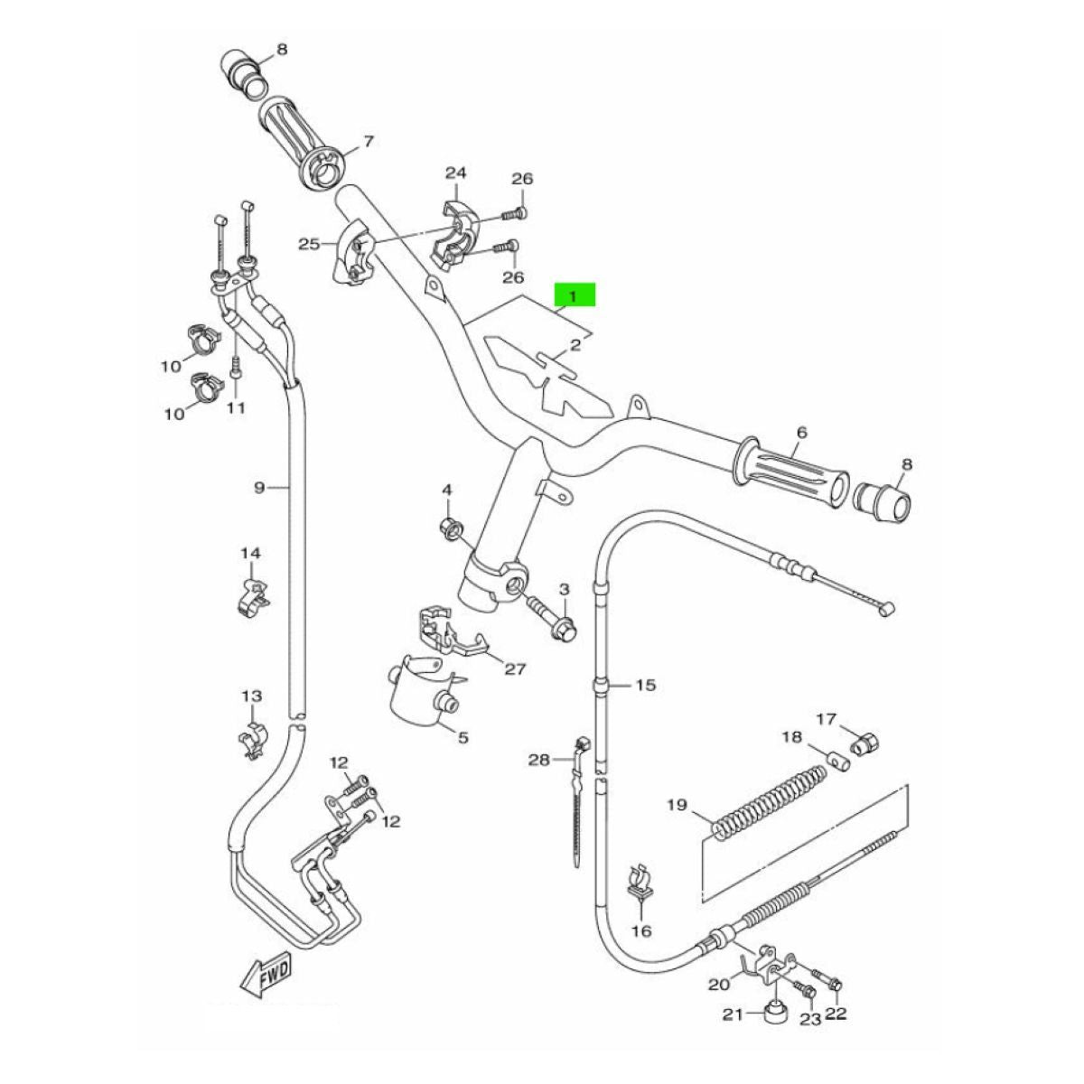 Yamaha Motor Handle Z Axis Sed7J 2Ts-Xf611-00