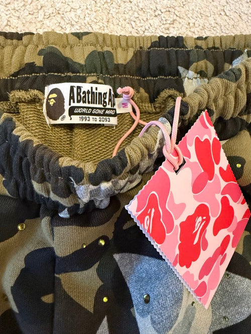 A Bathing Ape Jogger Pants Sweatpants Bape Sta Over Camo Crystal