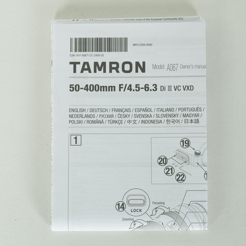 Tamron Lens (Zoom) 50-400Mm F/4.5-6.3 Di Iii Vc Vxd (Model A067) Z Nikon