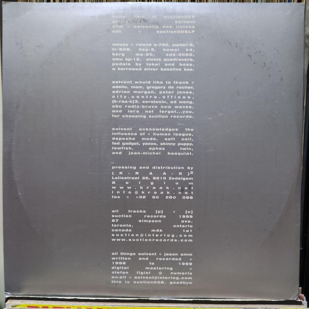 Overseas Music Solvent Solvently One Listens 2 Lp