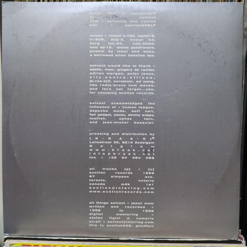 Overseas Music Solvent Solvently One Listens 2 Lp