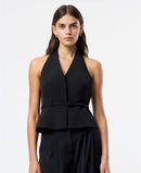 Fcuk Long Sleeve V French Connection Womens Harry Suiting Belted Halter Vneck