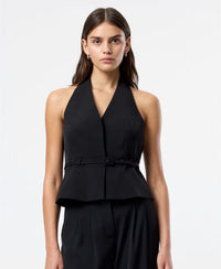 Fcuk Long Sleeve V French Connection Womens Harry Suiting Belted Halter Vneck