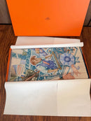 Hermes Stoles Shawls 140 Naturel Bleu Petrole