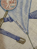 Hermes Stoles Shawls 140 Naturel Bleu Petrole