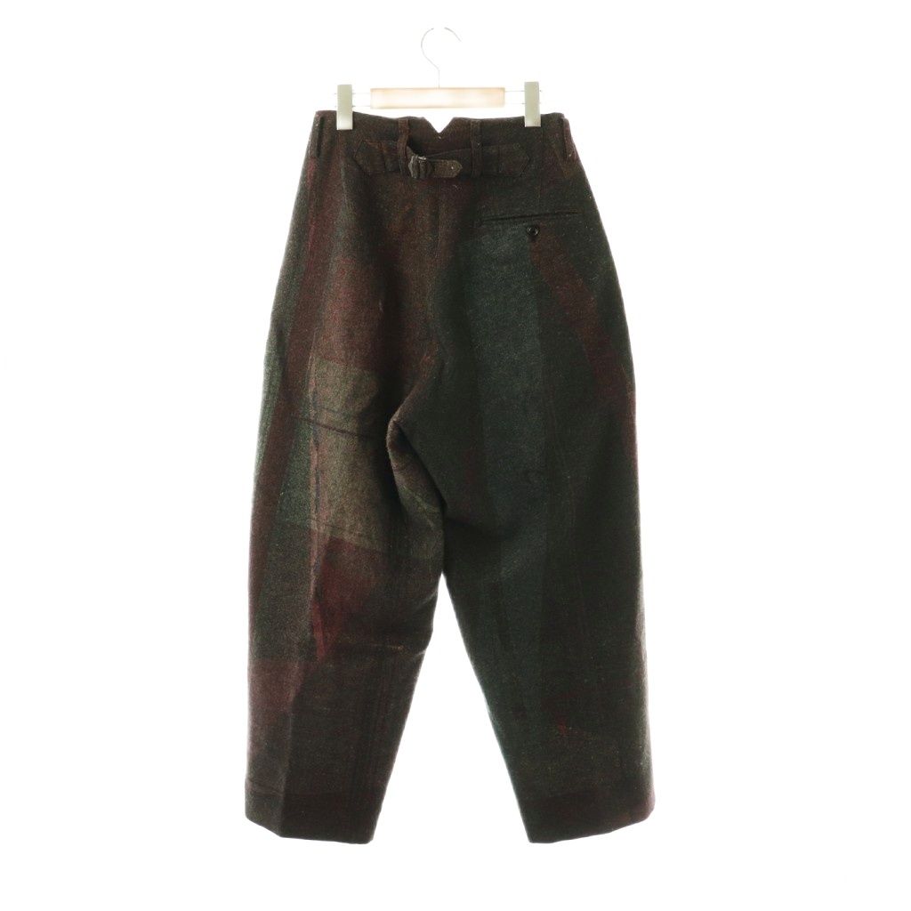 Y'S Others 24Aw Raised C/W Twill Pealed Check Pt Double Tuck Wide Pants 1 /Do Os