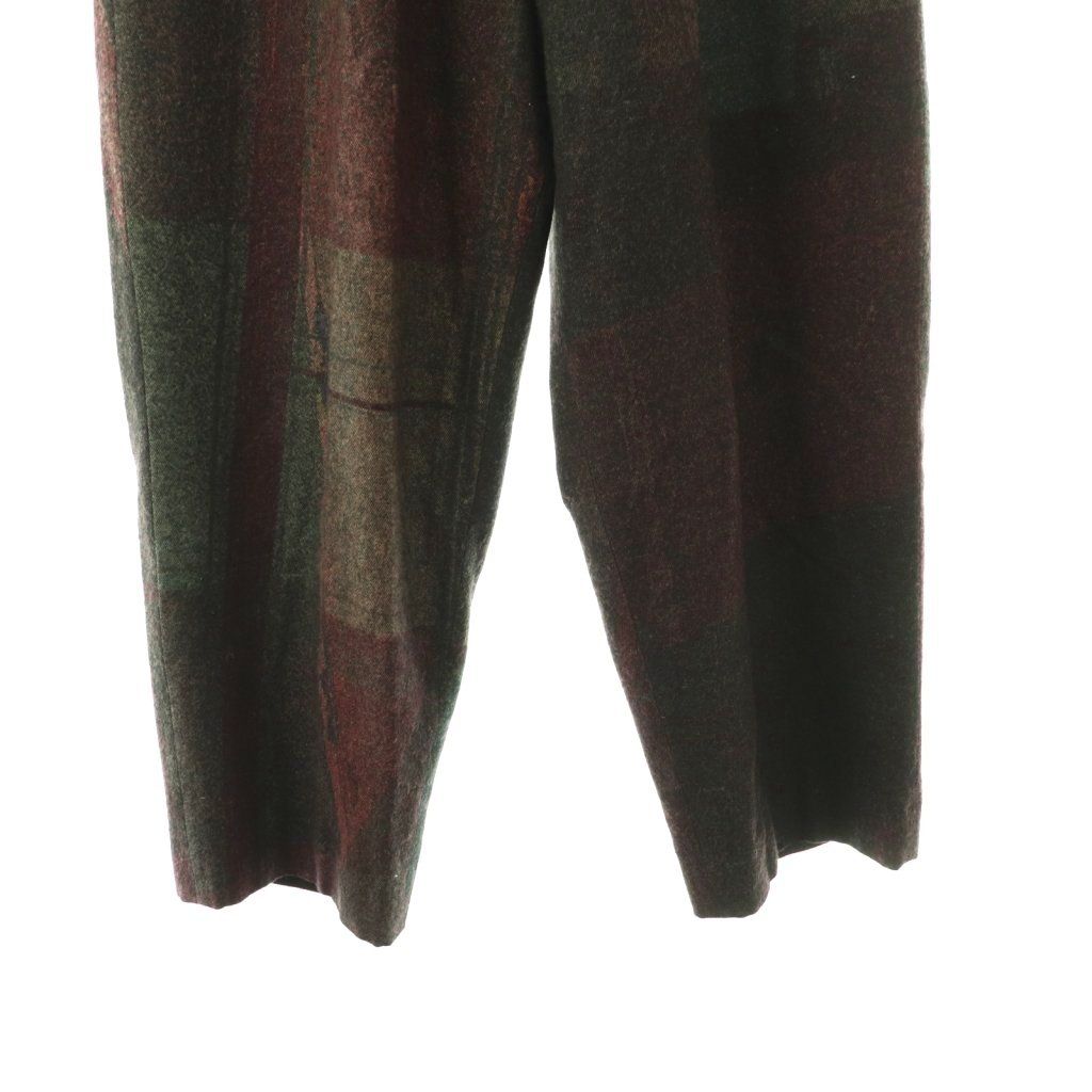 Y'S Others 24Aw Raised C/W Twill Pealed Check Pt Double Tuck Wide Pants 1 /Do Os