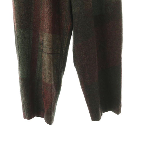 Y'S Others 24Aw Raised C/W Twill Pealed Check Pt Double Tuck Wide Pants 1 /Do Os