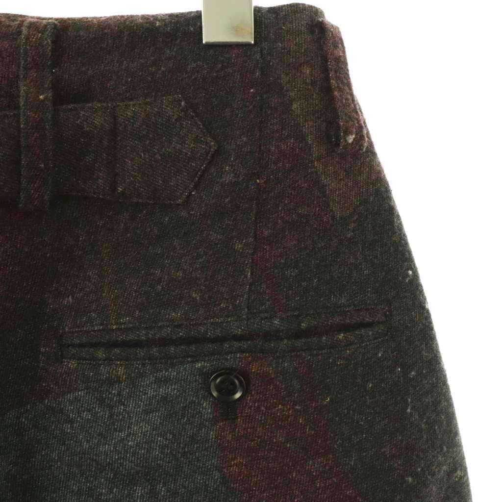 Y'S Others 24Aw Raised C/W Twill Pealed Check Pt Double Tuck Wide Pants 1 /Do Os