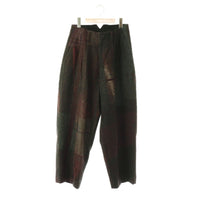 Y'S Others 24Aw Raised C/W Twill Pealed Check Pt Double Tuck Wide Pants 1 /Do Os
