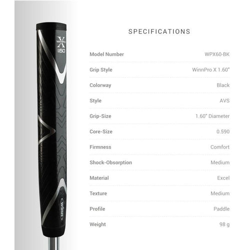 Grip Winn Pro X 1.60 Wpx60-Bk Wpx60-Dg