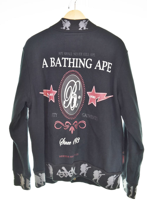 A Bathing Ape G Jean Denim Jacket Stash Bape Soldier Varsity M 103Mt-4255