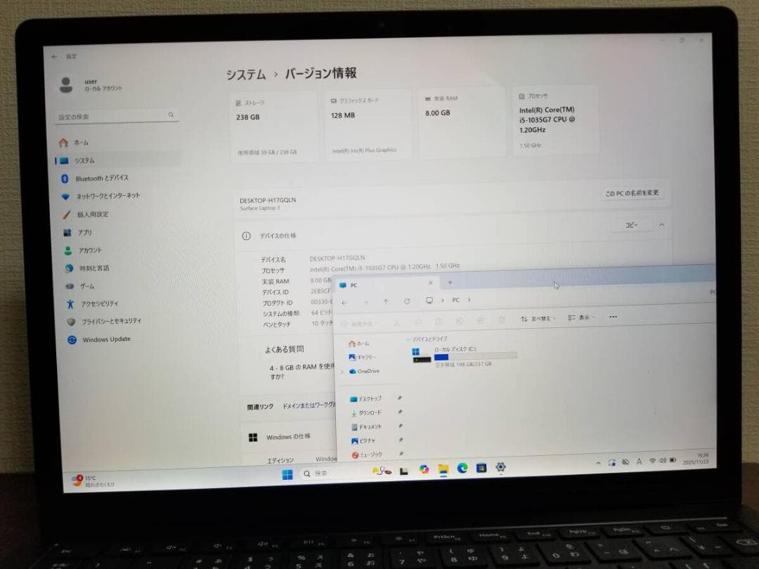 Microsoft Windows Notebook Body T38 Surface Laptop 3 13.5 I5 16 256Gb
