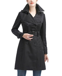 Jumper Blouson Bgsd Womens Hooded Waterresistantrench Coat Black