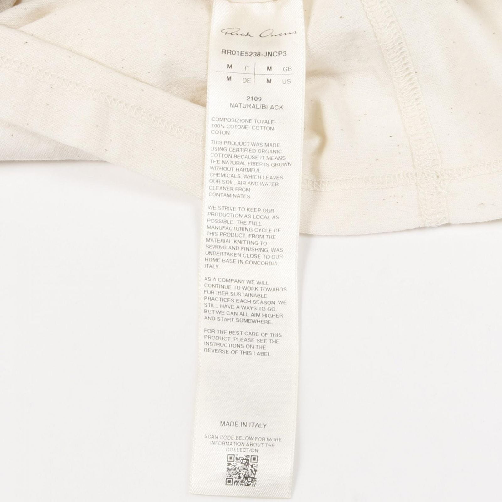 Rick Owens 7 Minutes, Long -Sleeved Cut -And -Sew T Used A