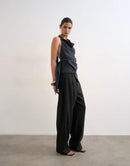 Topshop Camisole Super Soft Cupro Halter Neck Top Black