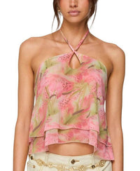 Long Sleeve Ediktedragon Lily Layered Chiffon Halter Topink