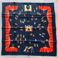 Bvlgari Bandanas Thin Scarves Girotondo Di Marionette Blue