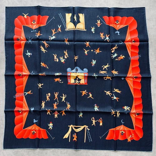 Bvlgari Bandanas Thin Scarves Girotondo Di Marionette Blue