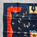 Bvlgari Bandanas Thin Scarves Girotondo Di Marionette Blue