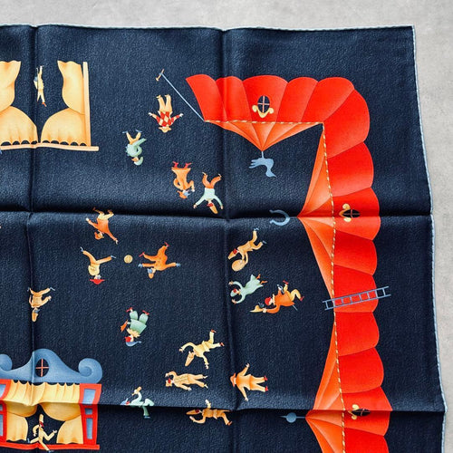 Bvlgari Bandanas Thin Scarves Girotondo Di Marionette Blue