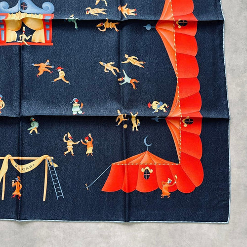 Bvlgari Bandanas Thin Scarves Girotondo Di Marionette Blue