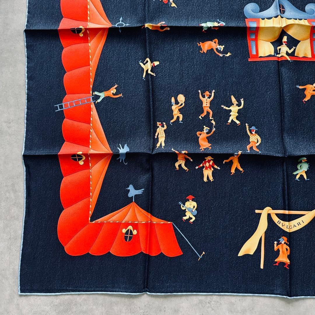 Bvlgari Bandanas Thin Scarves Girotondo Di Marionette Blue