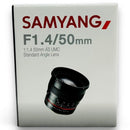 Samyang Lens (Zoom) F1.4 E