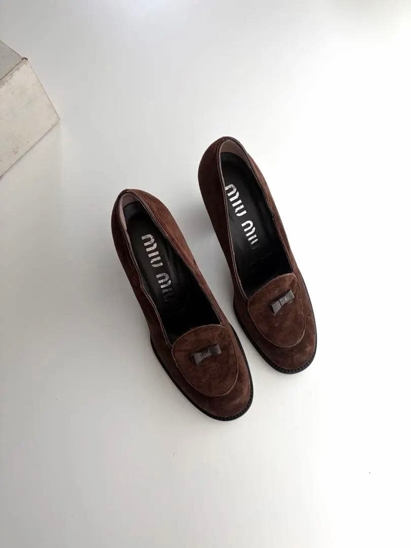 Miu High Heels Pumps Suede Leather 37 1/2