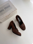 Miu High Heels Pumps Suede Leather 37 1/2