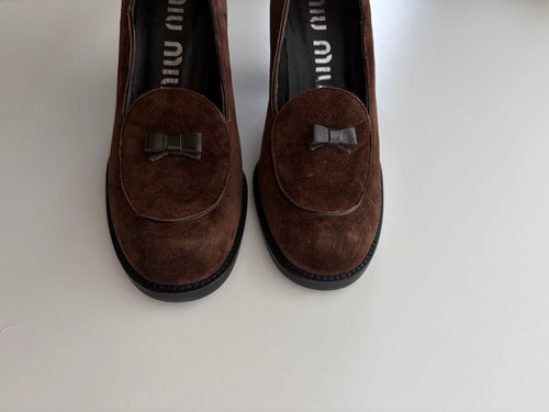 Miu High Heels Pumps Suede Leather 37 1/2