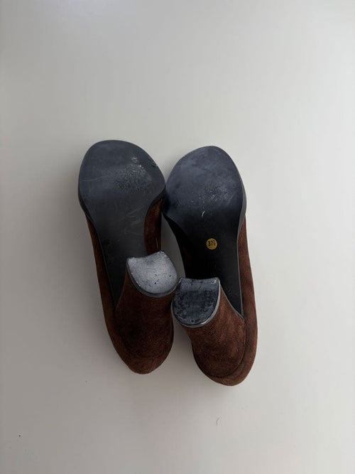Miu High Heels Pumps Suede Leather 37 1/2