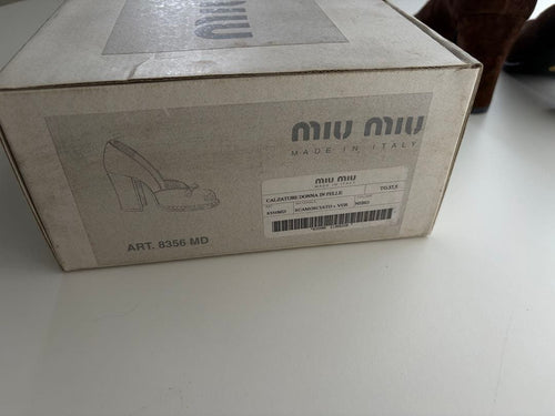 Miu High Heels Pumps Suede Leather 37 1/2