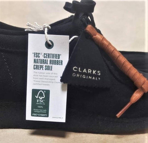 Clarks Originals Loafers Leather Shoes Wallabee Black Suede