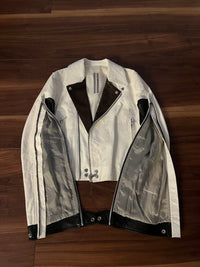 Rick Owens Double Biker Jackets Ss20 Dracubiker Jacket Chalk White Black