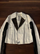 Rick Owens Double Biker Jackets Ss20 Dracubiker Jacket Chalk White Black