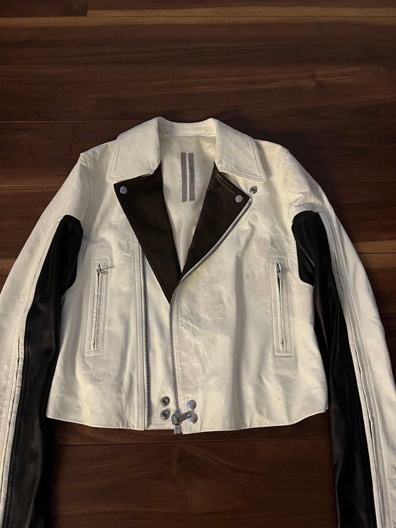 Rick Owens Double Biker Jackets Ss20 Dracubiker Jacket Chalk White Black