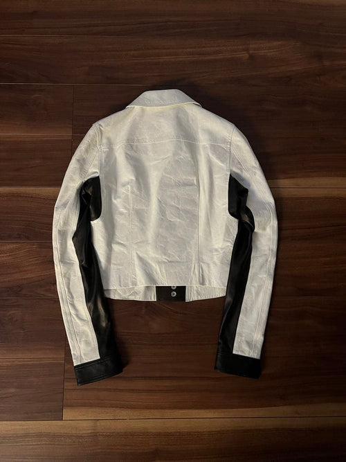 Rick Owens Double Biker Jackets Ss20 Dracubiker Jacket Chalk White Black