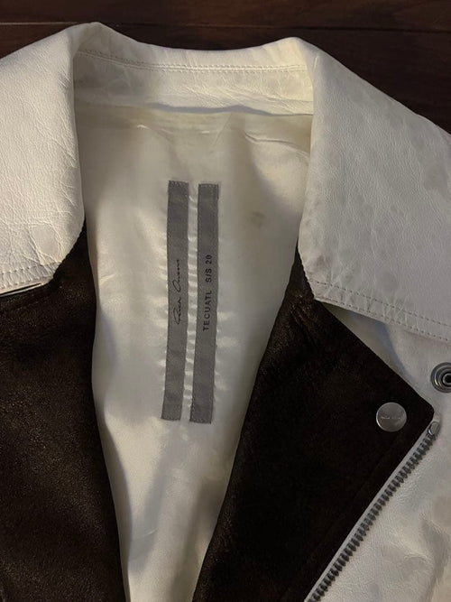 Rick Owens Double Biker Jackets Ss20 Dracubiker Jacket Chalk White Black