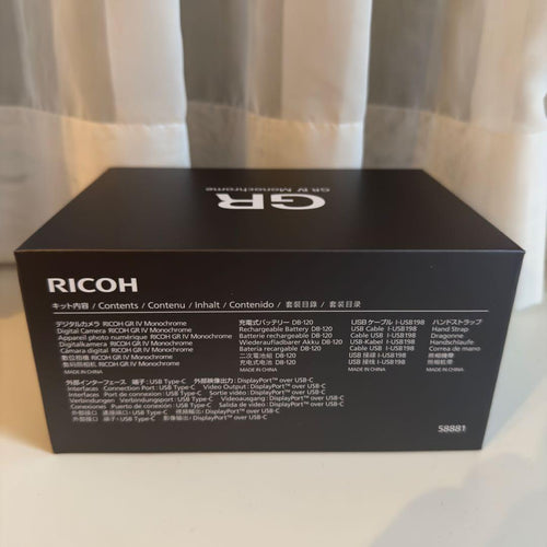 Ricoh Compact Digital Camera Gr Iv Monochrome