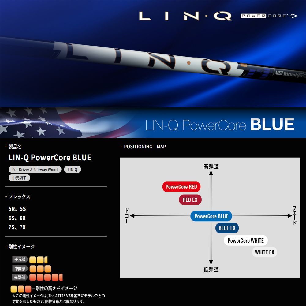 Ust Mamiya Shaft Rustick Lin-Q Power Core Blue