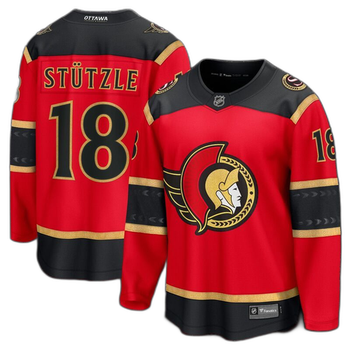 T -Shirt Mens Fanatics Tim Stutzle Red Ottawa Senators Alternate Breakaway